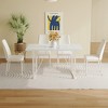 Oversart 55"x31.5"Cream-Style White MDF Dining Table Set with 4 Armless Chairs. - 4 of 4