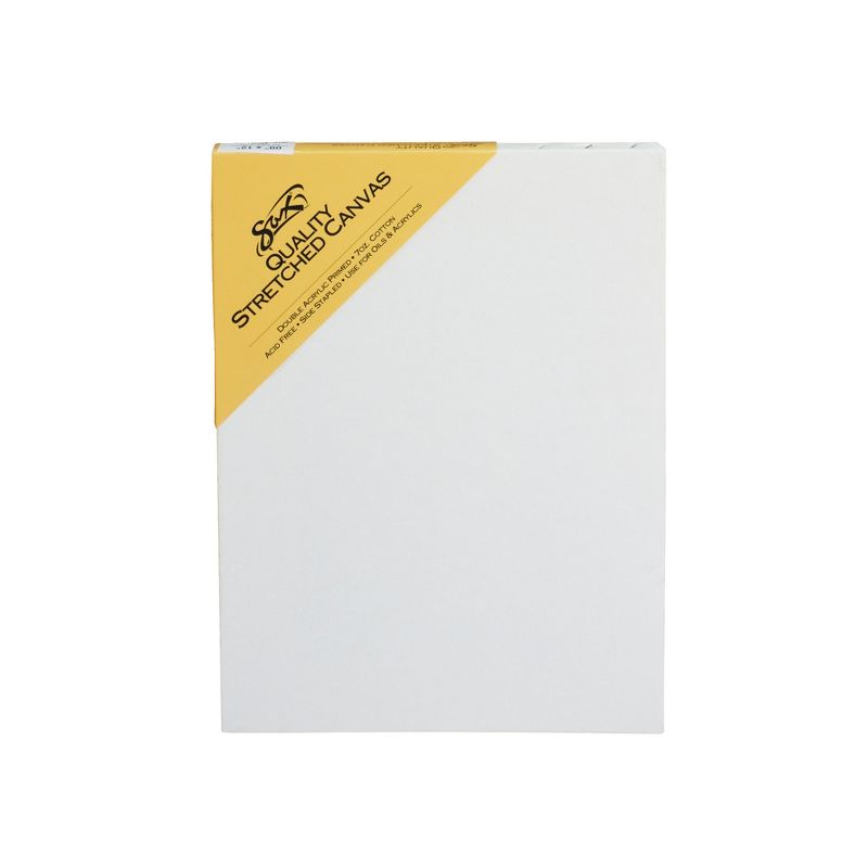 Sax Quality Stretched Canvas, Double Acrylic Primed, 9 x 12 Inches, White, 1 of 6
