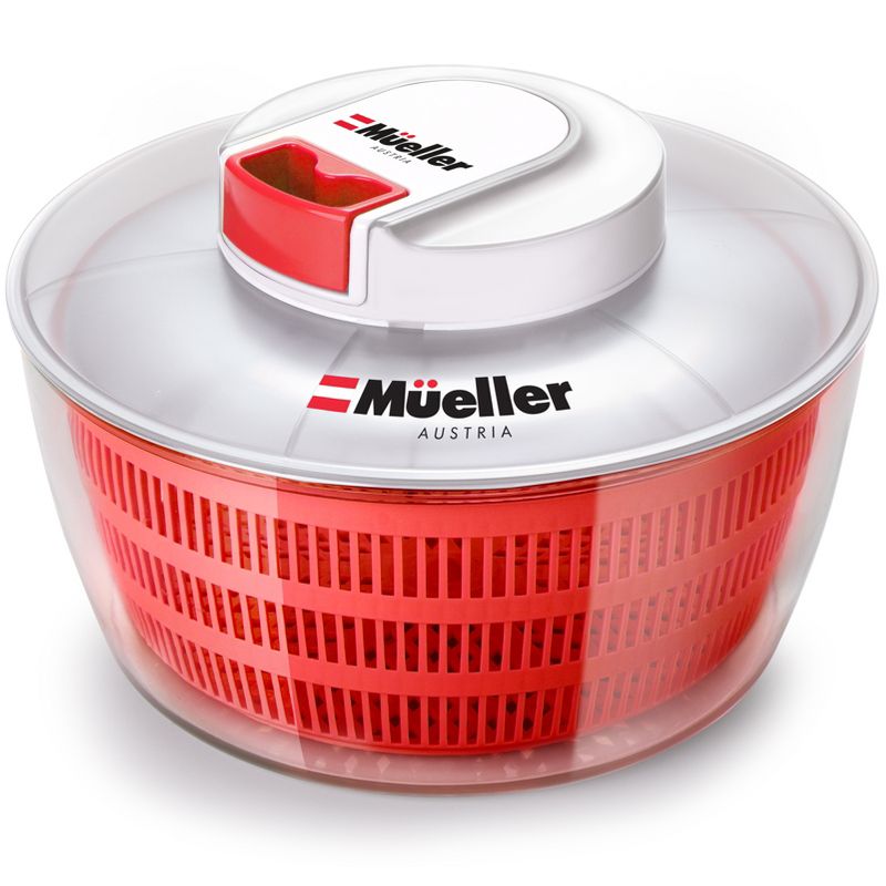 Mueller Salad Spinner with QuickChop Pull Chopper - Red, 1 of 9