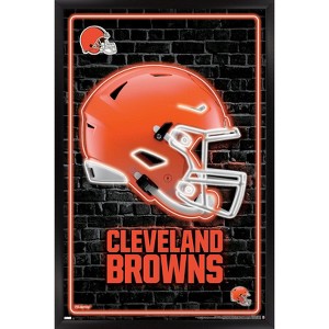 Trends International NFL Cleveland Browns - Neon Helmet 24 Framed Wall Poster Prints - 1 of 4