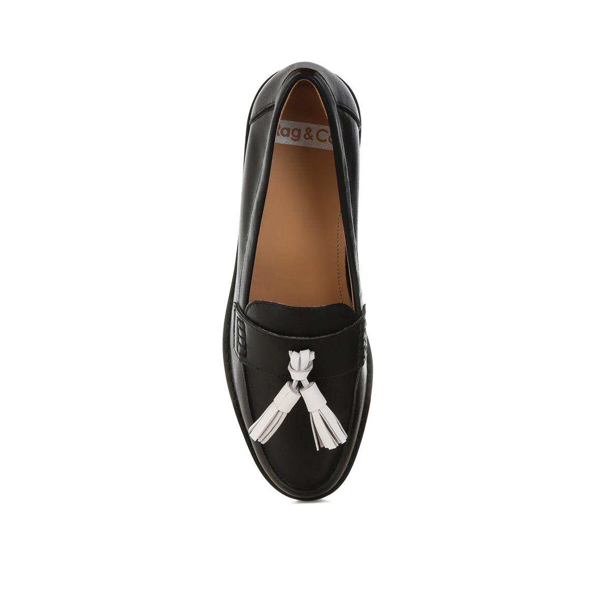 Женские туфли Rag & Co Womens Yelena Real Leather Tassel Loafers 7 — фото 4