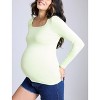 Women's Square Neck Rib Knit Long Sleeve Tee | Motherhood Maternity - 4 of 4