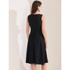INSPIRE CHIC Women's Work Crew Neck Sleeveless with Pockets A-Line Midi Tank Dress - 4 of 4