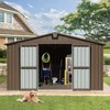NicBex Metal Outdoor Storage Shed with Lockable Doors and Windows to Store Car,Bike,Garbage Can for Garden/Patio/Backyard,Brown - 2 of 4