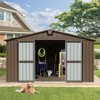 NicBex Metal Outdoor Storage Shed with Lockable Doors and Windows to Store Car,Bike,Garbage Can for Garden/Patio/Backyard,Brown - image 2 of 4