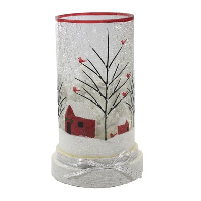 Stony Creek 8.25" Clearly Winter Hurrican Pre-Lit Cardinal Barn  -  Novelty Sculpture Lights