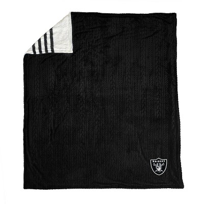 NFL Las Vegas Raiders Embossed Logo Sherpa Stripe Blanket