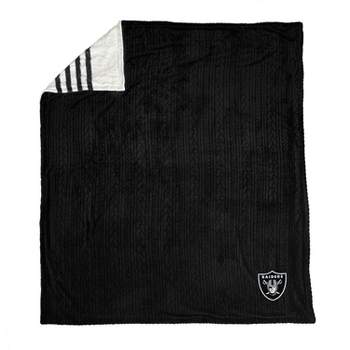 NFL Las Vegas Raiders Embossed Logo Faux Shearling Stripe Blanket