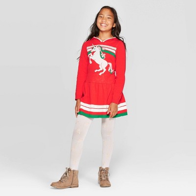 girls unicorn christmas sweater