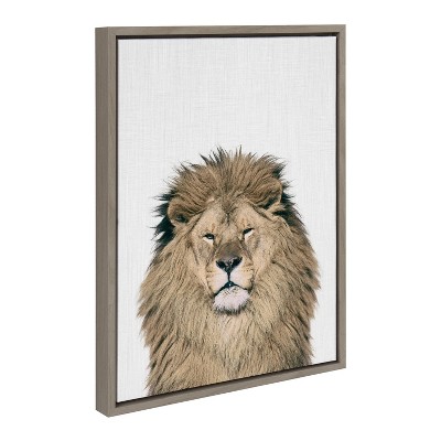 Sylvie Lion Color Framed Canvas by Simon Te of Tai Prints - Kate & Laurel All Things Decor