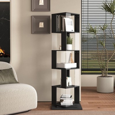 NicBex Bookshelf with Open Shelves,Rotating Bookshelf Storage Organizer for Bedroom,Living Room,Office
