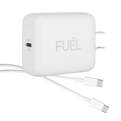 Case-Mate - FUEL - 45W USB-C PD Power Adapter for Apple and Android with 1M USB-C to C cable  - White