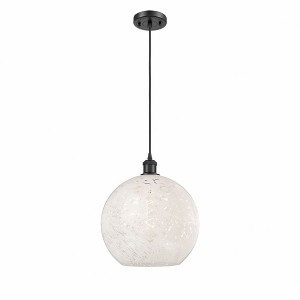 White Mouchette - 1 Light Cord Hung Pendant In Modern Style-13.5 Inches Tall and 12 Inches Wide - 1 of 1