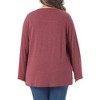 Women's Plus Size Long Sleeve Button Square Neck Flowy Pleated Loose Tunic Blouse - Agnes Orinda - 4 of 4