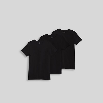 Hanes Premium Black Label Men's 3pk Crewneck Undershirt - Black L