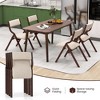 Tangkula Folding Dining Chairs Set of 4 Wooden Table Chairs w/ Padded Seat Modern Coffee & Beige - 4 of 4