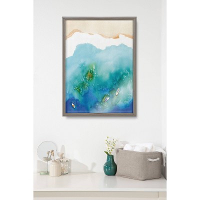 Blake Voyage 18" x 24" Framed Coastal Glass Wall Art