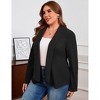 Plus Size Dressy Blazer Collarless Open Front Blazer Lightweight Suit Jackets Slightly Cinched Waist Peplum Blazer Business Casual Outfits - 3 of 4