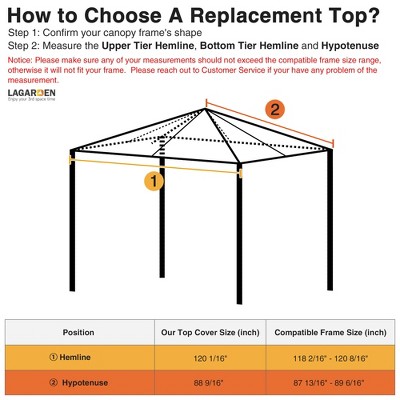 Yescom 10'x10' Brown Polyester Gazebo Canopy Replacement Top
