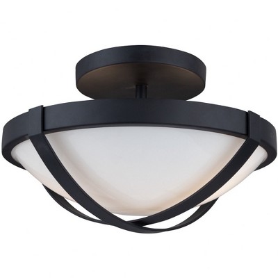 Cara Black Glass Bowl LED Flush Mount Light