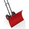Heavy Duty 29x20 Inch Rolling Snow Shovel with Wheels – Adjustable Angled Metal Blade – Ergonomic Handle for Driveway - 4 of 4
