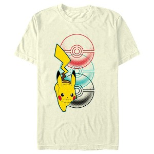 Men's Pokemon Pikachu Poke Balls T-Shirt - 1 of 4