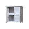 coucheta Rabbit Hutch Outdoor, 2 Levels Rabbit Cage Indoor with Run, Wooden Bunny Cage with 2 Removable Trays, Pet Cages with Non-Slip Ramp - 2 of 4