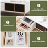 Sideboard Buffet Cabinet, Modern Fluted Accent Credenza Storage Sideboard with Glass Doors and Adjustable Metal Legs - 3 of 4