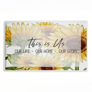 Stupell Industries This Is Us Sunflower Sentiment Printed Plush Bath Mat And Bath Rug, Design By Kim Allen, 18"X30" - 1 of 4