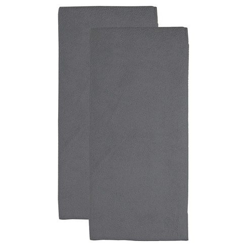 2pk Microfiber Kitchen Towels Dark Gray - Mu Kitchen : Target