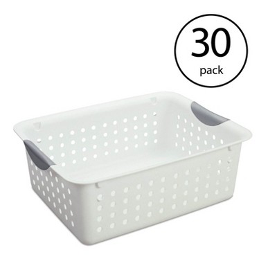 Sterilite 16248006 Medium Ultra Plastic Storage Organizer Basket White (30 Pack)