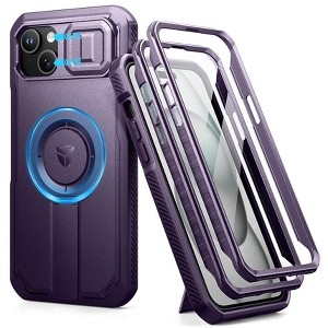 Dexnor for iPhone 15 Plus/14 Plus Case with Slide Camera Cover&Adjustable Kickstand&Built-in Screen Protector, Shockproof Bumper Cases - 1 of 1