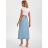 INSPIRE CHIC Women's Denim High Waist A-Line Thigh Split Midi Skirt - 4 of 4