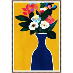 23"x33" Sunshine Flowers by Bo Anderson Framed Canvas Wall Art Print Bronze - Amanti Art - 1 of 4