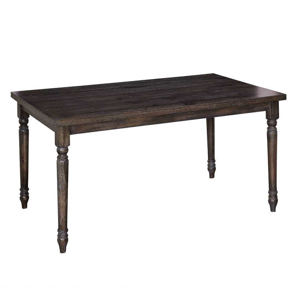 Photos - Dining Table 60" Burntwood Wide Rectangular  Weathered Gray - Buylateral