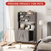Large Cat Litter Box Enclosure Furniture with 3 Open Shelves, Farmhouse Style Pet House with Storage Cabinet & Scratch Pad - 4 of 4