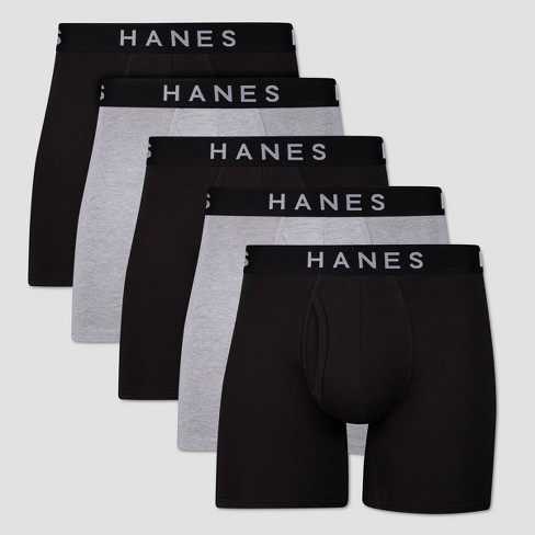 Hanes Premium Men's Boxer Briefs 5pk - Black/Gray M