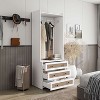 ORRD Tall Rattan Wardrobe Armoire with 3 Drawers, Freestanding Bedroom & Living Room Storage Organizer Cabinet - 4 of 4