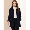 Allegra K Women's Peter Pan Collar Single Breasted Outwear Winter Buttoned Long Coat - 2 of 4