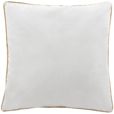 Gold and White Embroidered Kids Holiday Pillow 18" x 18"