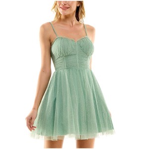 City Studio Womens Glitter Tiered Cocktail Dress, Green, 5/6 - 1 of 1
