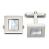 Chisel Stainless Steel Polished with Mother of Pearl Inlay Square Cuff Links - 2 of 2