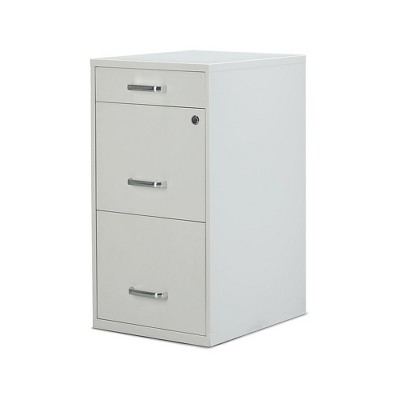 Staples 3-Drawer Vertical File Cabinet Locking Letter White 18"D (52144) 23789/52144