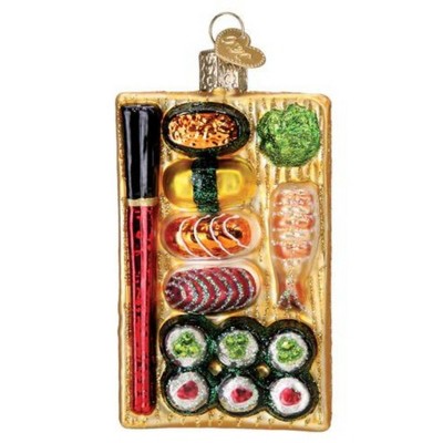 Old World Christmas 4.0 Inch Sushi Platter Ornament Rolls Fish Sashimi Maki Wasabi Tree Ornaments