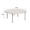 Hampden Furnishings 71" Baldwin Collection Round Folding Table Gray: Stain-Resistant, Seats 12, No Assembly Required - 3 of 4