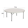 Hampden Furnishings 71" Baldwin Collection Round Folding Table Gray: Stain-Resistant, Seats 12, No Assembly Required - image 3 of 4