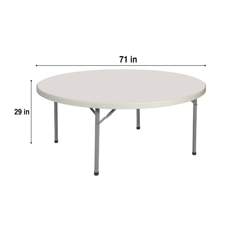 Hampden Furnishings 71&#34; Baldwin Collection Round Folding Table Gray, 3 of 5