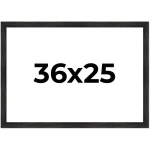 PosterPalooza | 36x25 Wide Barnwood Picture Frame, UV Acrylic, 6 Finishes - Grey, Brown, White, and Black - 1 of 4
