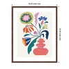 Kate and Laurel Framed Art Retro Whimsical Floral vase by Rachel Lee, 34x42, Florence Medium Brown - 2 of 4
