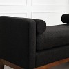 Upholstered Bench with Bolster Pillows & Wood Legs - Breathable Boucle Fabric, 275LB Capacity, for End of Bed, Living Room, Entryway - 4 of 4